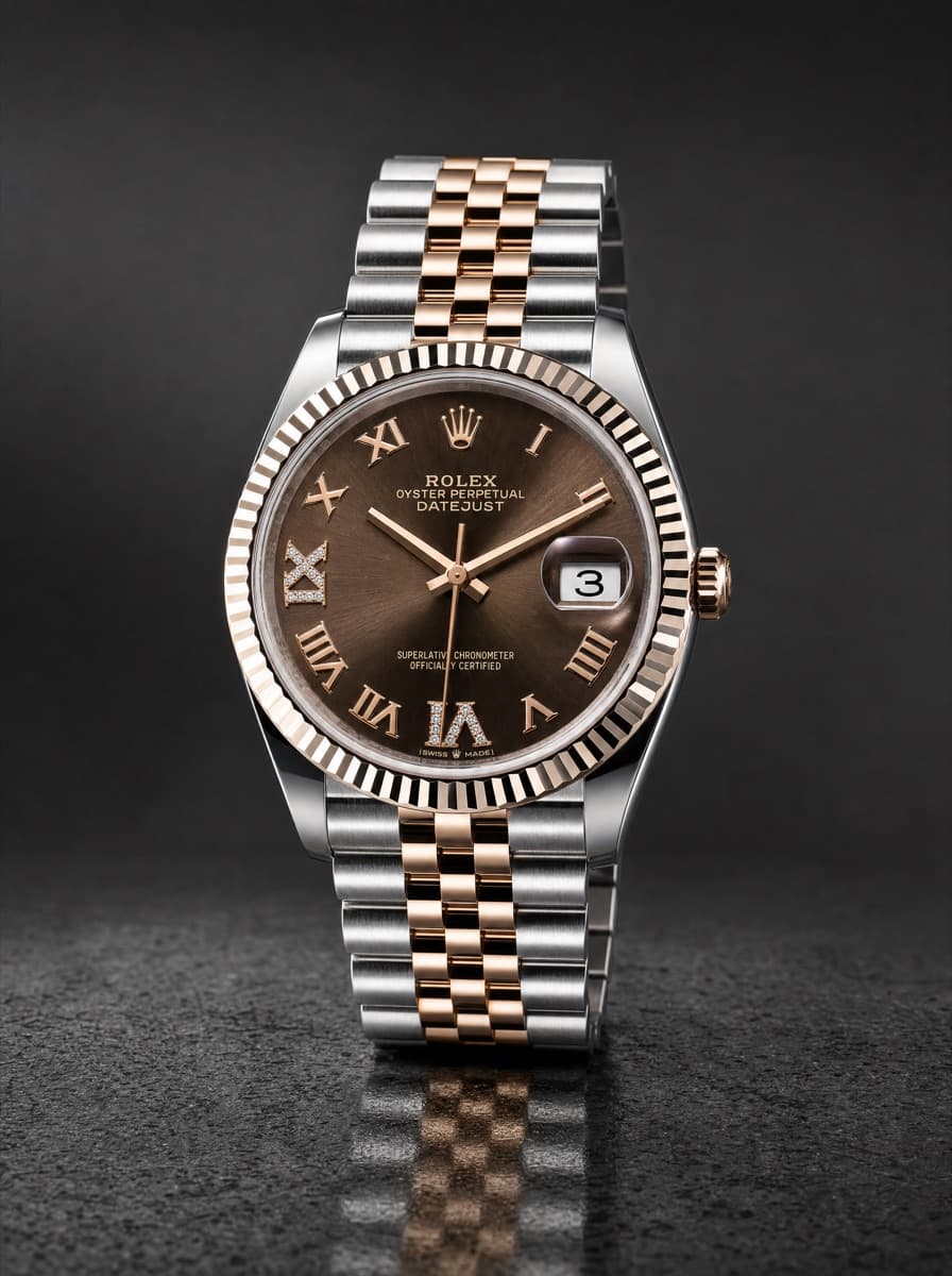 2026 Rolex Datejust 31mm Two Tone Everose Gold Chocolate Roman Dia