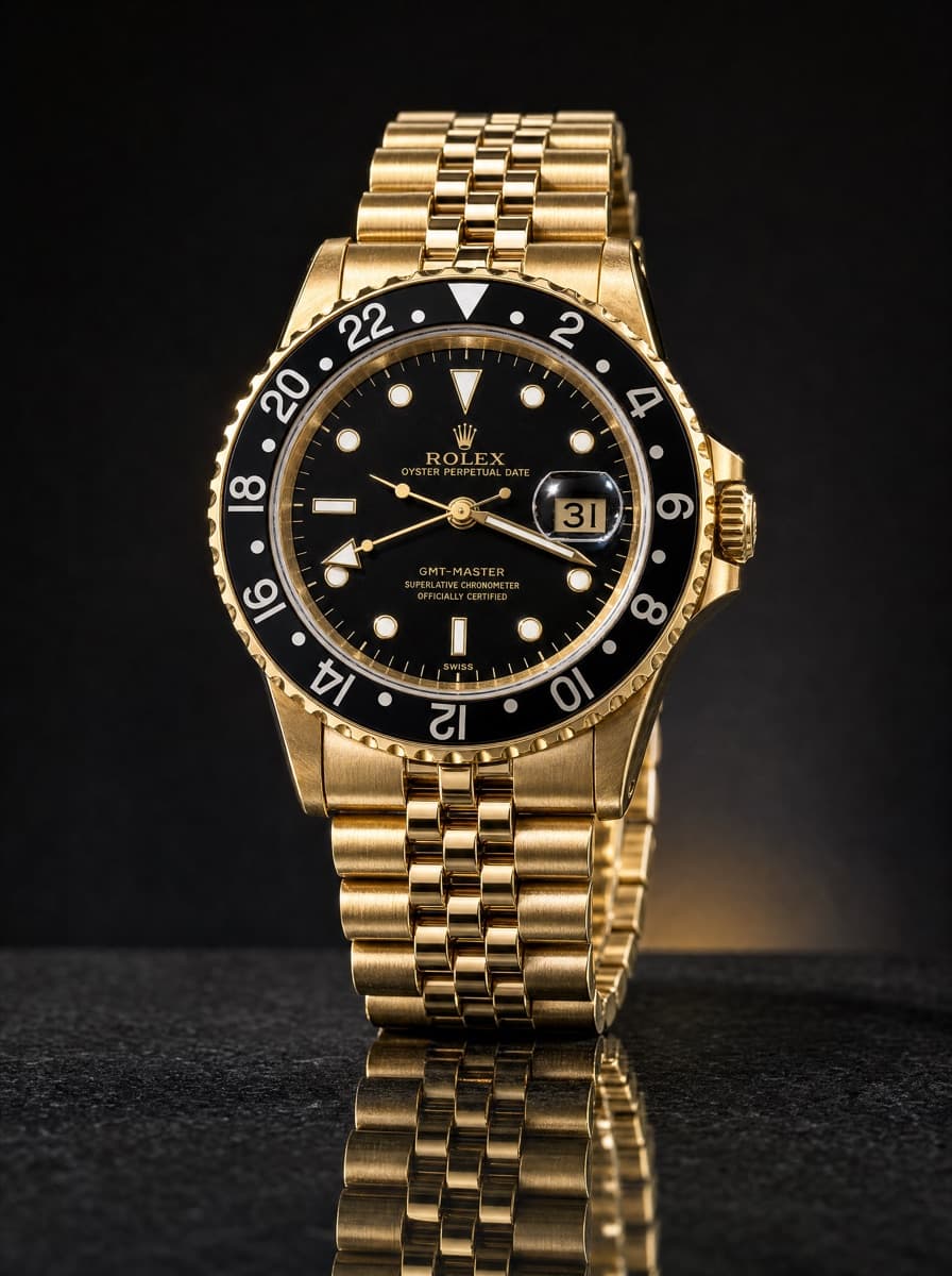 Rolex GMT-Master 40mm 18K Yellow Gold Black Dial REF: 16758