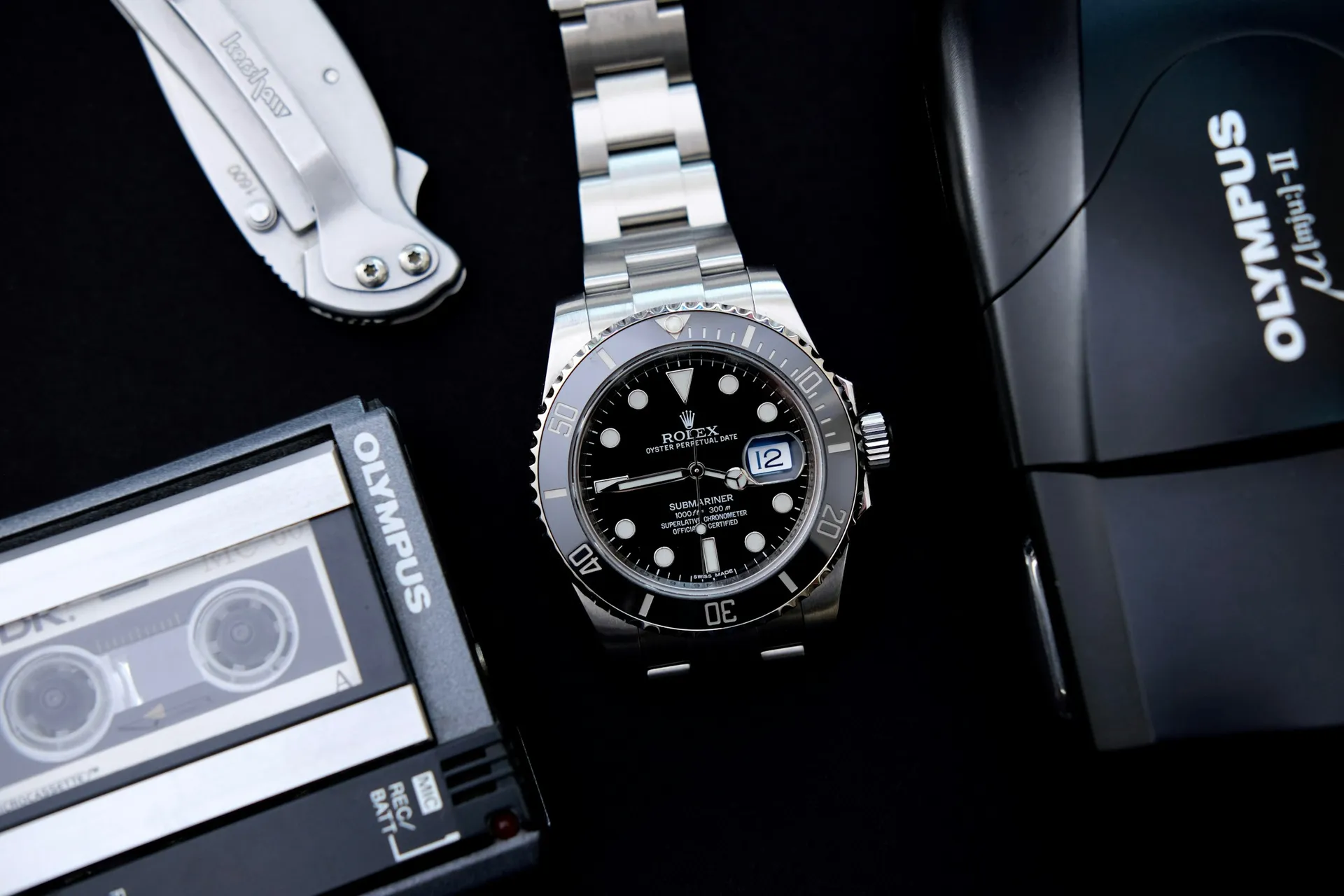 Fine timepiece photographed in low light